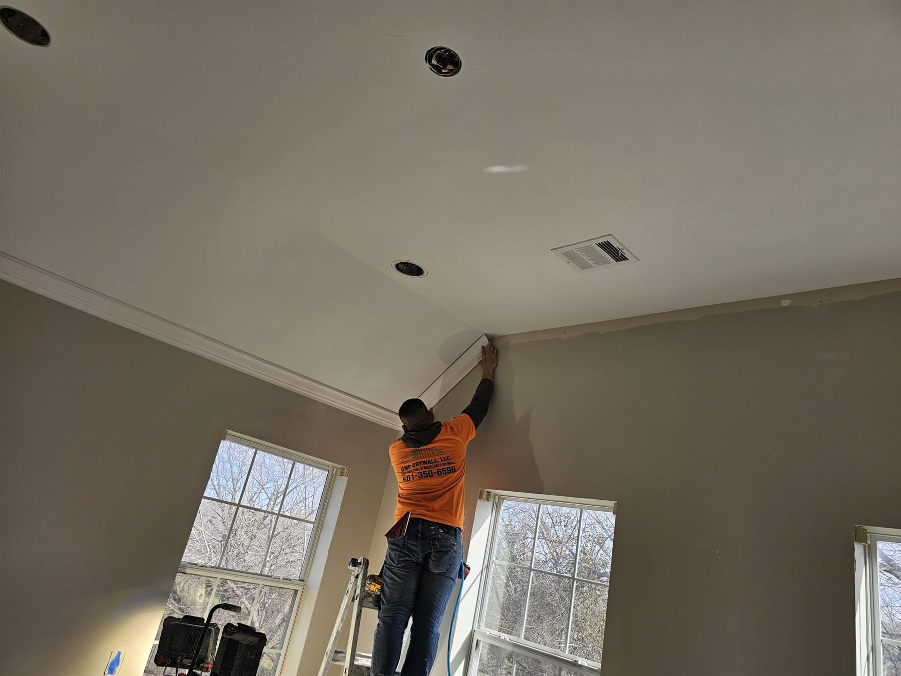 GMP Drywall LLC crew completing drywall and finish work on a Fort Worth TX project